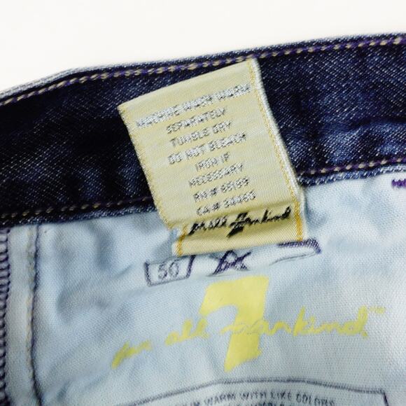 7 For All Mankind Womens Blue Jeans Boy Cut Size 26 Made in USA - Picture 7 of 11